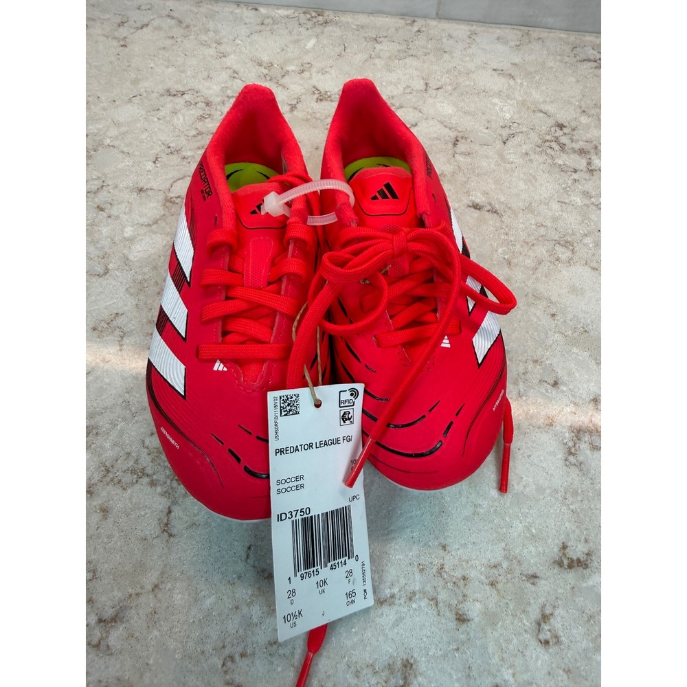 Adidas Predator League FG Kids Soccer Cleats Red White Size 10.5K NEW no box